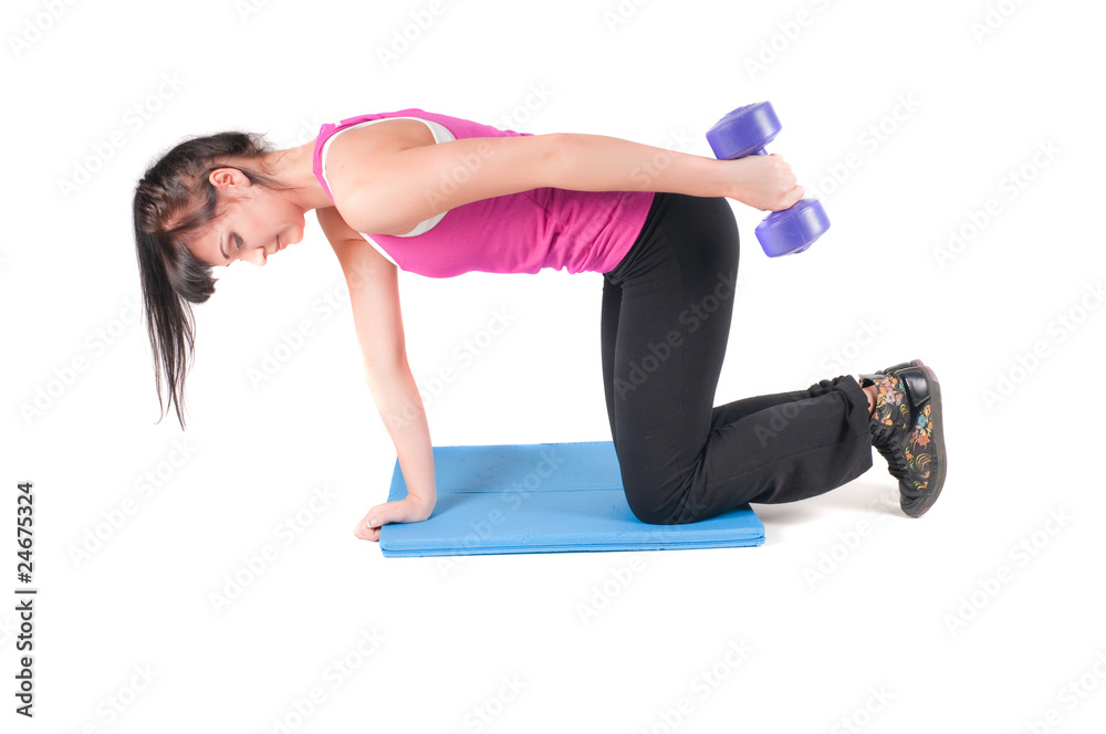 Fototapeta premium Fitness instructor isolated on white