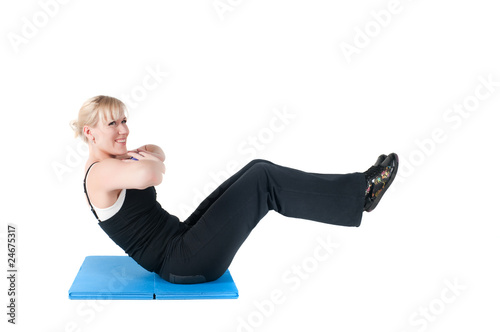 Fitness instructor isolated on white