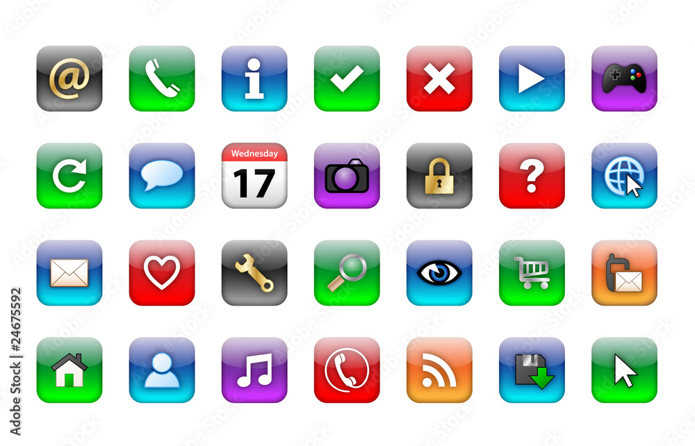 Web Buttons Poster (icons tools internet contact shopping media) Web Buttons Poster (icons tools internet contact shopping media)