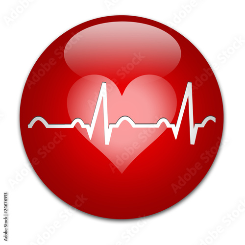 Red Button Electrocardiogram photo