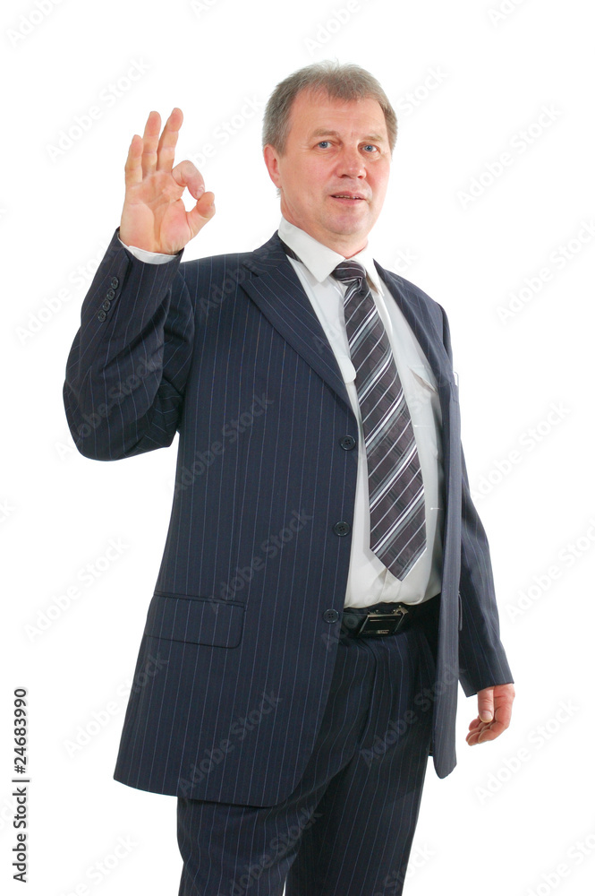 mature businessman with ok sign mature businessman with ok sign