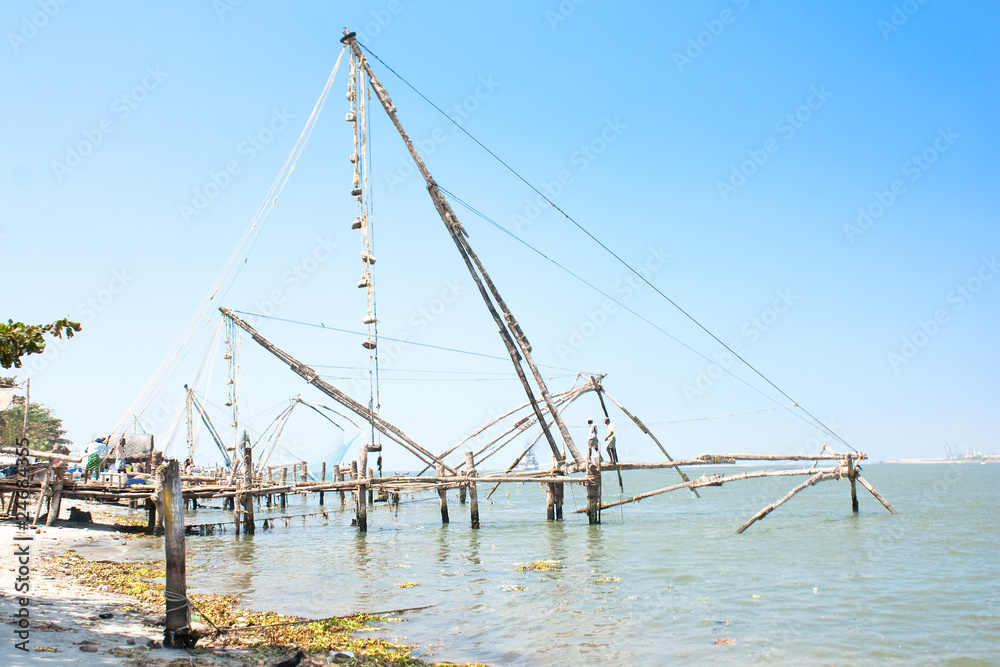 Chinese fishing net in Cochin,  India