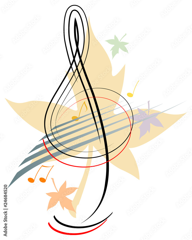 Fototapeta premium Treble clef - Autumn
