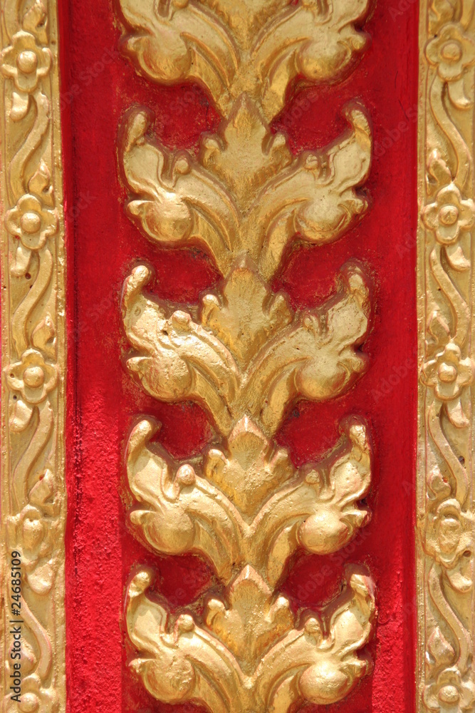 art on pillar, Wat Amornburanaram, Ban Phai, Khon Khan