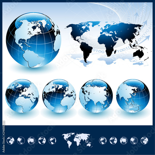 Globes with World Map