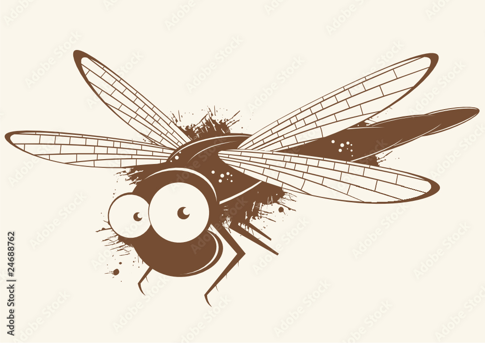 libelle cartoon vintage lustig