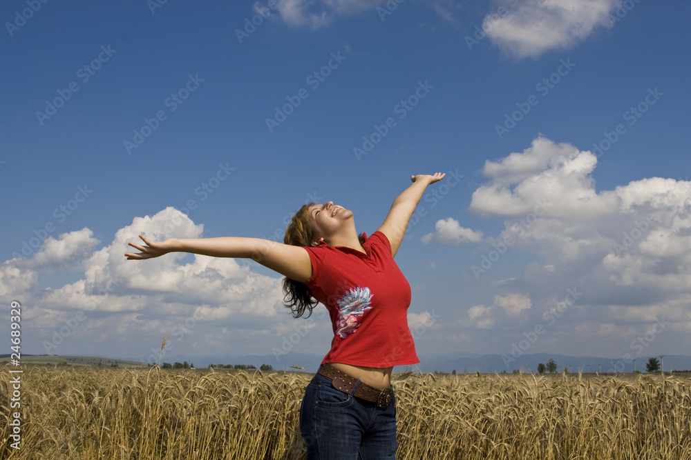 woman in field woman in field