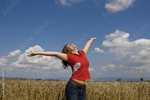 woman in field