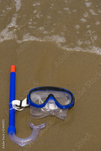 a mask on the sand