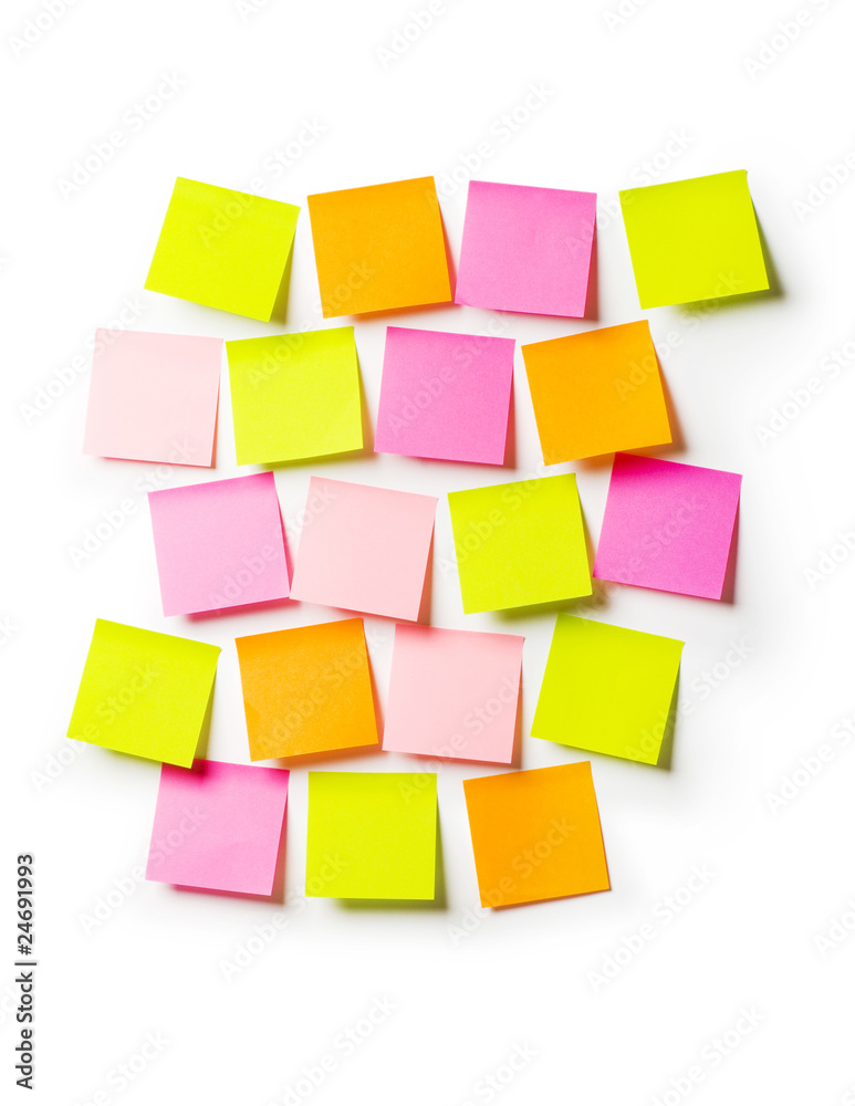 Reminder notes isolated on the white background