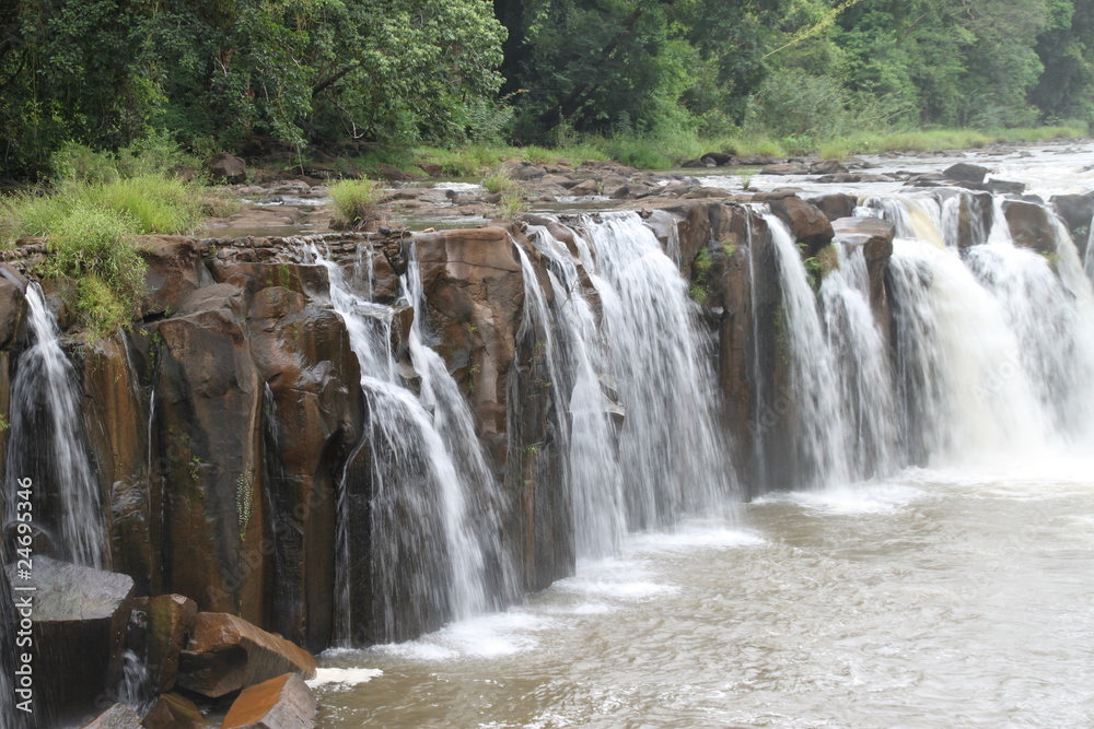 Pha Suam Waterfall, Champasak, Lao People's Democratic Republic Pha Suam Waterfall, Champasak, Lao People's Democratic Republic