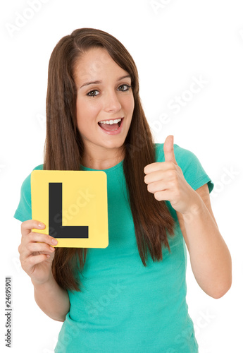Learner driver thumbs up