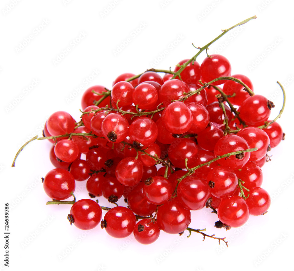 Red Currant: a stack of fruit on white background Red Currant: a stack of fruit on white background