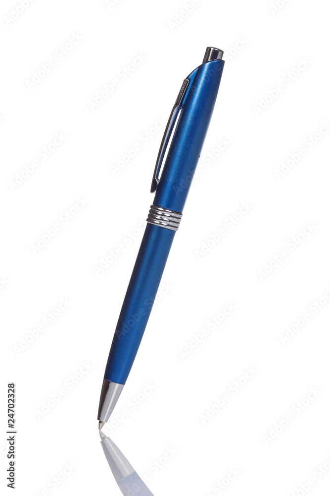 isolated blue pen