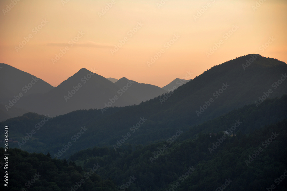 Sunset seen from Celje Castle