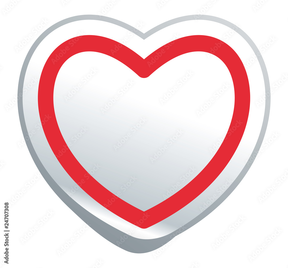 Simple image symbol heart in the form of sticker