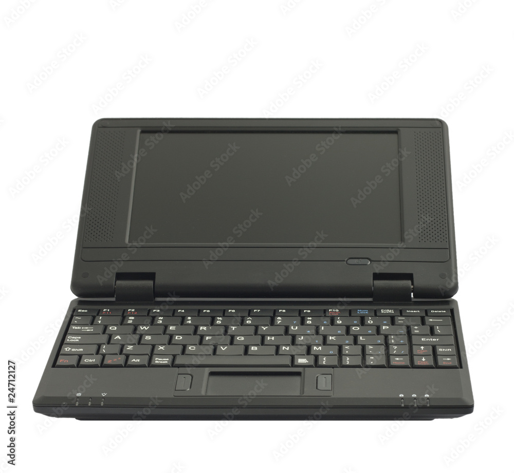 Black netbook on white background Black netbook on white background