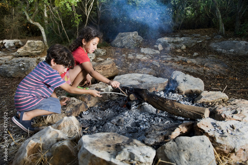 kids in a campfire