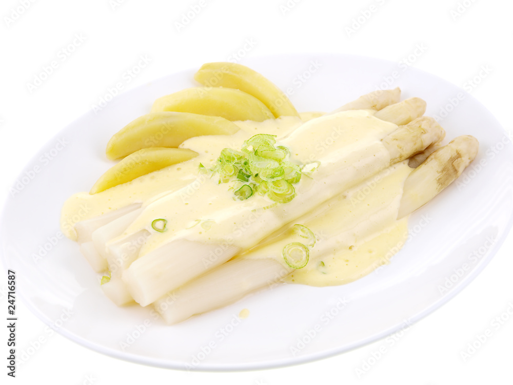 asparagus with hollandaise sauce and salt potatoes asparagus with hollandaise sauce and salt potatoes