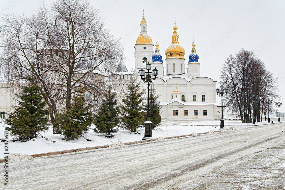 View of the Sofia-Uspensky Cathedral in Tobolsk Kremlin