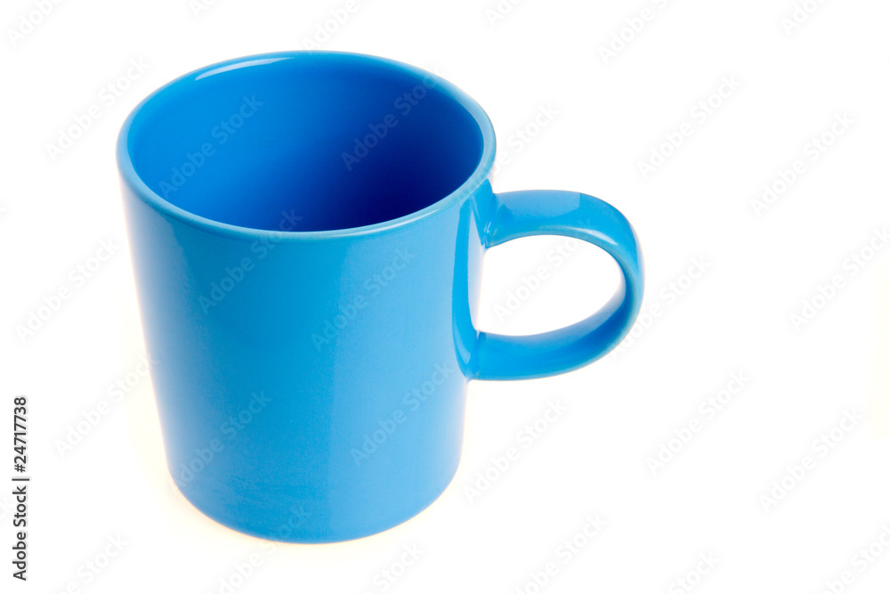 Blue cup isolated white Blue cup isolated white