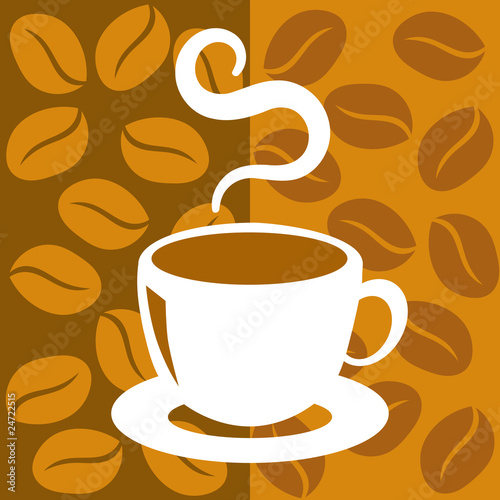 Cup of coffee with abstract background