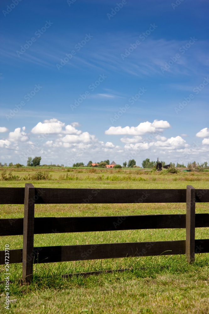 Wooden Fence Under Blue Sky