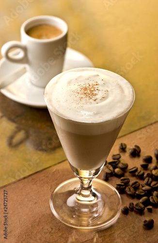 Brandy Alexander cocktail with coffee beans