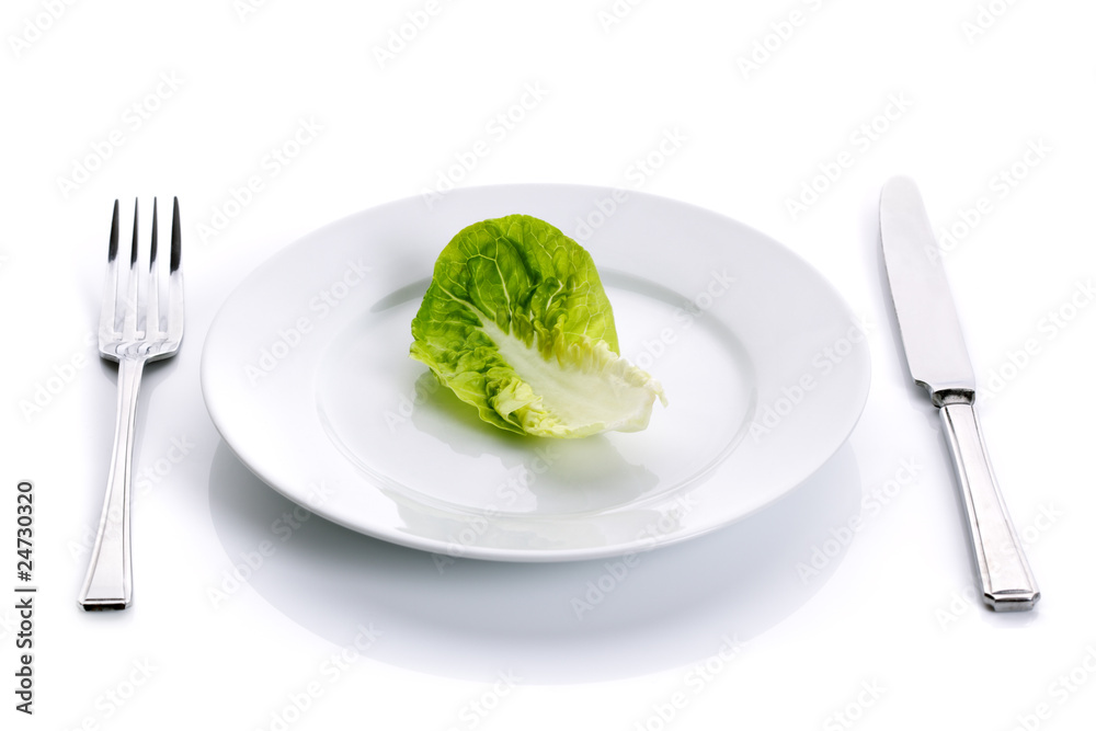 Green salad on white plate Green salad on white plate