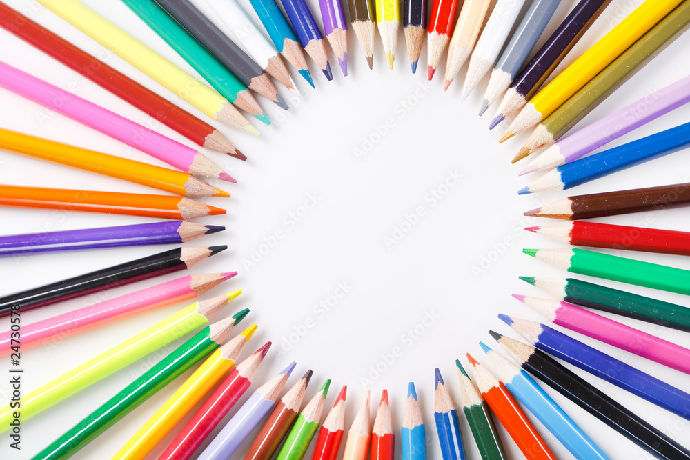 Color pencils on white background Color pencils on white background