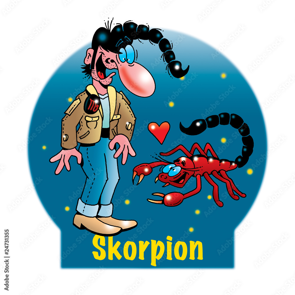Lustige Sternzeichen Skorpion StockIllustration Adobe Stock