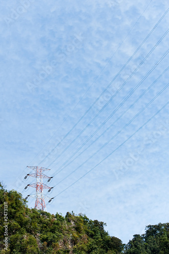 electric pylons in the mountains