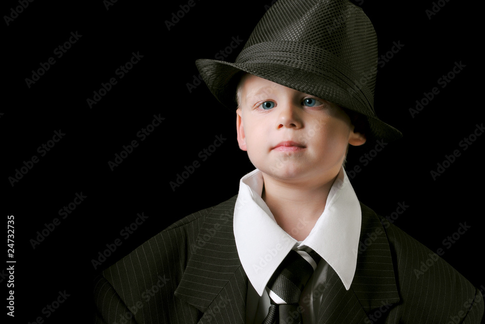 Cute boy with tie and hat Cute boy with tie and hat