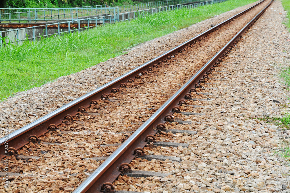 Fototapeta premium Railway track Running through The Countryside