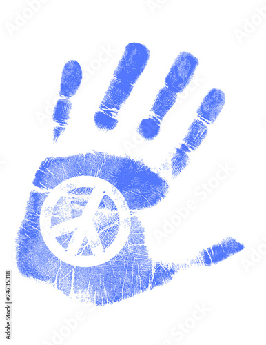 Hand print peace sign