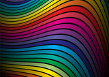 Rainbow colored striped wave