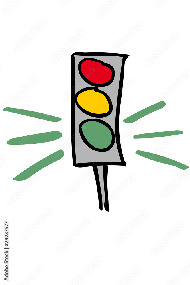 ampel zeichnung gruen Stock-Illustration | Adobe Stock