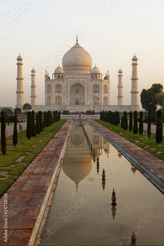 Taj Mahal reflection in the pond.