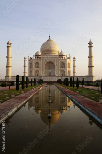 Taj Mahal reflection in the pond.
