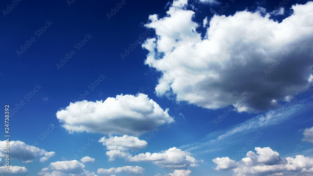 Loopable sky with space for your logo - hand retouching birds