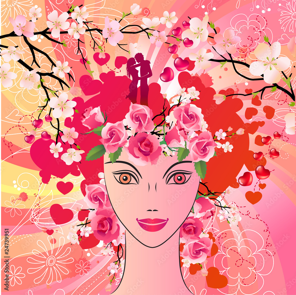 Floral spring woman
