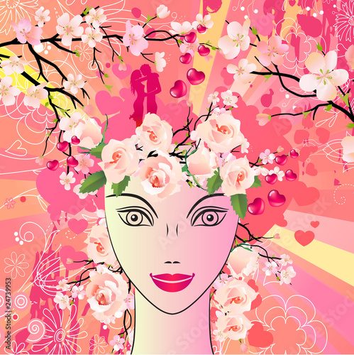 Floral spring woman