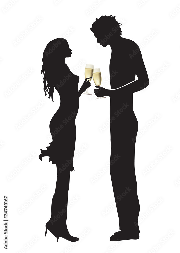 Couple drinking champagne