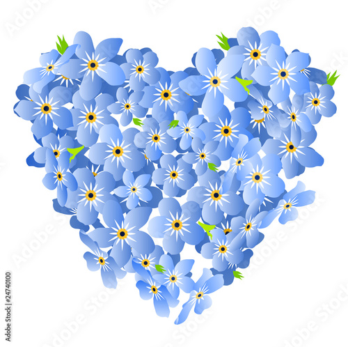 Floral blue heart