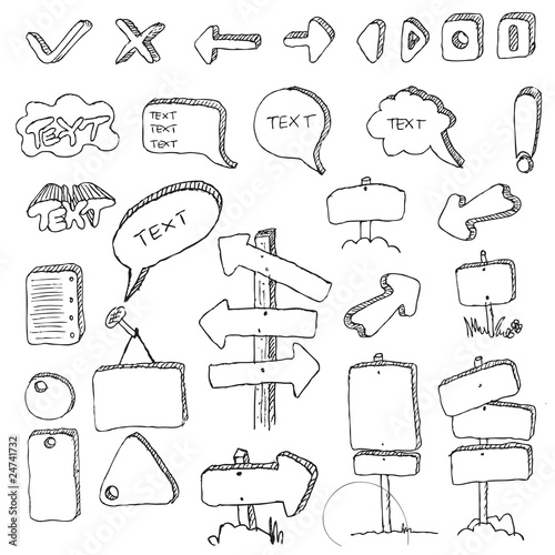 communication hand draw element vector
