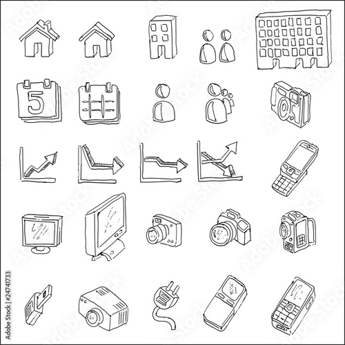 communication hand draw element vector