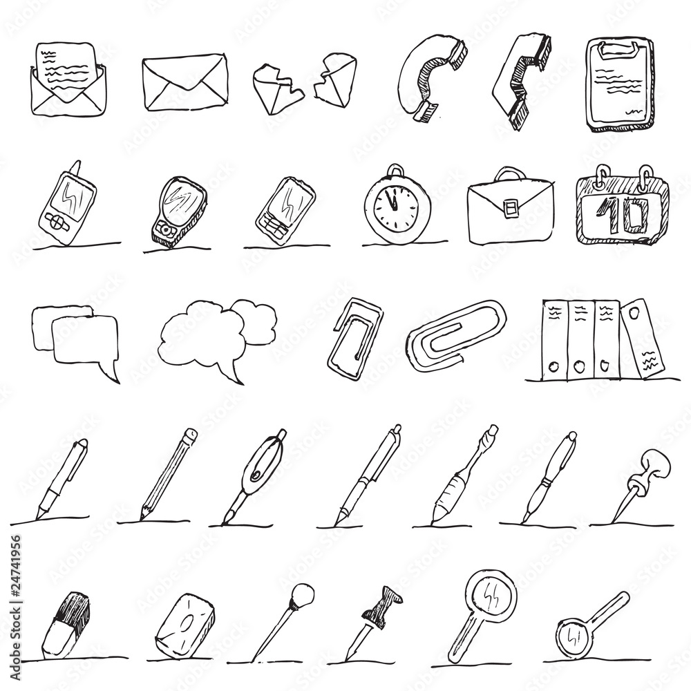 Obraz premium communication hand draw element vector