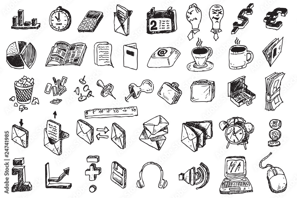 Fototapeta premium hand draw business elements
