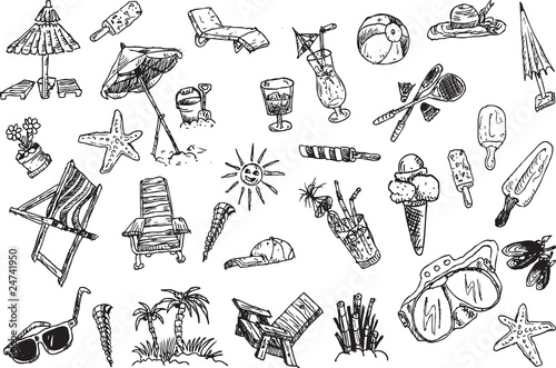 hand draw vacation elements