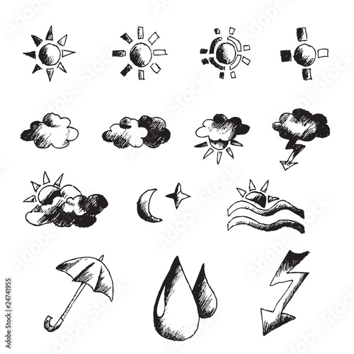 weather hand draw element vector